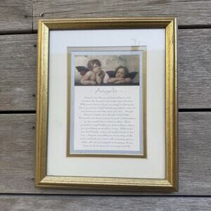 Framed Raphael’s Celestial Angels Whimsey Goth Art Gold Framed 8x10 Y2K 90s
